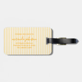 Elegant Personalized Monogram Yellow Stripes ラゲッジタグ (裏面横)