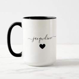 Elegant Personalized Mug with Name and Heart マグカップ