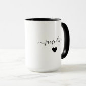 Elegant Personalized Mug with Name and Heart マグカップ (正面右)