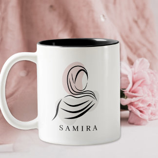Elegant Personalized Name Hijab Mug | Quran 7:26 ツートーンマグカップ