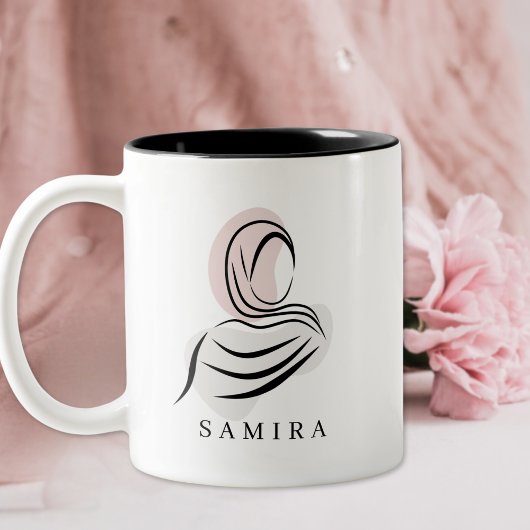 Elegant Personalized Name Hijab Mug | Quran 7:26 ツートーンマグカップ