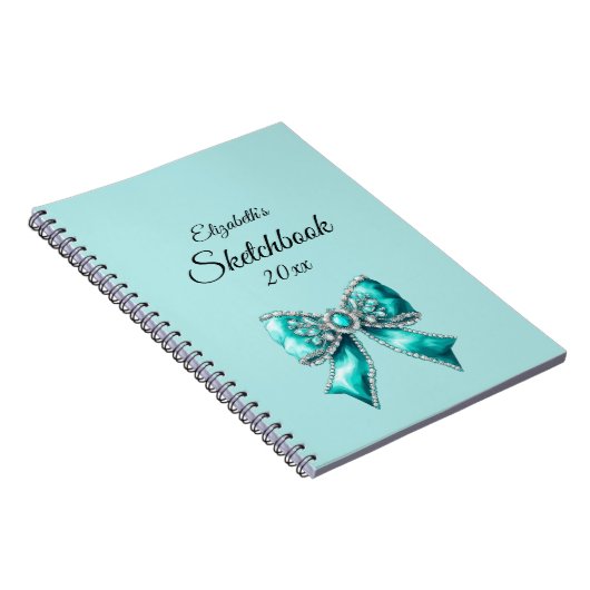 Elegant Personalized Name Notebook with Bow ノートブック (右側)