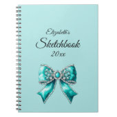 Elegant Personalized Name Notebook with Bow ノートブック (正面)