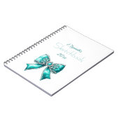 Elegant Personalized Name Notebook with Bow ノートブック (左側)