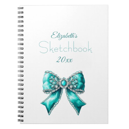 Elegant Personalized Name Notebook with Bow ノートブック (正面)