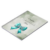 Elegant Personalized Name Notebook with Bow ノートブック (左側)