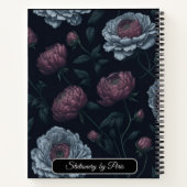 Elegant Personalized Name Peonies Journal Notebook ノートブック (裏面)