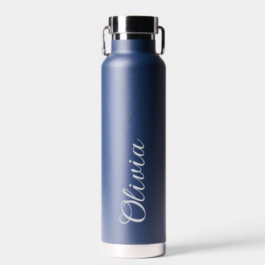 Elegant Personalized Name Script Water Bottle ウォーターボトル (正面)