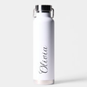 Elegant Personalized Name Script Water Bottle ウォーターボトル (正面)
