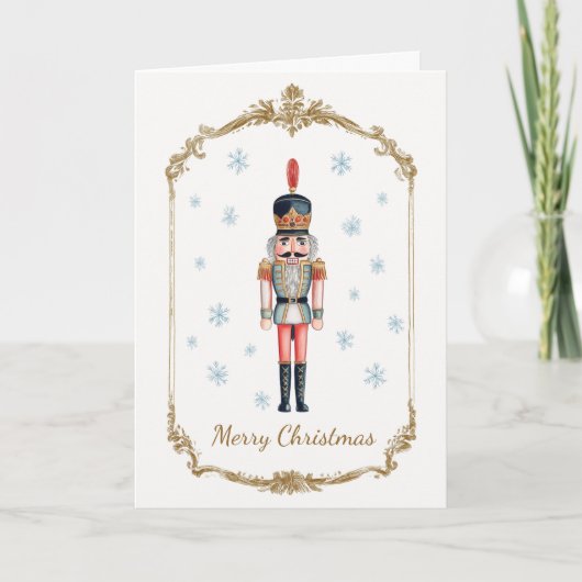 Elegant Personalized Nutcracker Photo Christmas シーズンカード (正面)