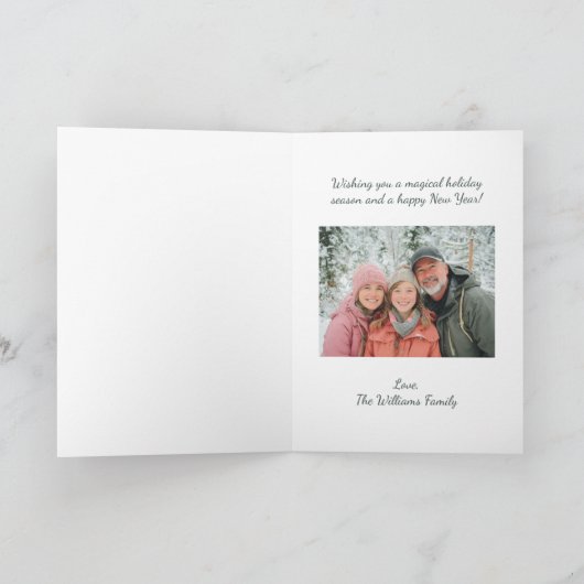 Elegant Personalized Nutcracker Photo Christmas シーズンカード (内部)