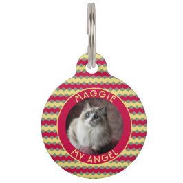 Elegant Personalized Pet Gift Chevron Checkers ペット　ネームタグ