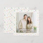 Elegant Personalized Photo Happy Easter シーズンカード (正面/裏面)