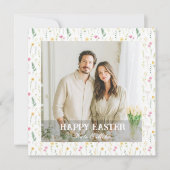 Elegant Personalized Photo Happy Easter シーズンカード (正面)