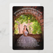 Elegant Personalized Photo Sweet Sixteen Birthday  招待状 (正面/裏面)