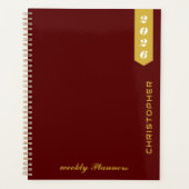 Elegant Personalized Professional Script Maroon プランナー手帳 (正面)