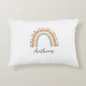 Elegant Personalized Rainbow Pillowcase  アクセントクッション (正面)