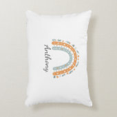 Elegant Personalized Rainbow Pillowcase  アクセントクッション (正面(垂直))