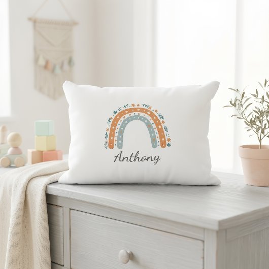 Elegant Personalized Rainbow Pillowcase  アクセントクッション