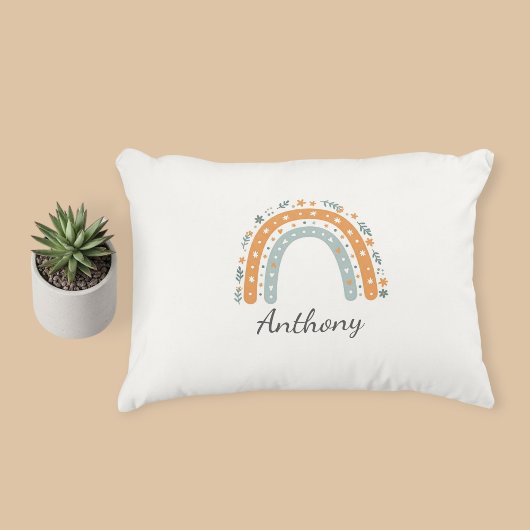 Elegant Personalized Rainbow Pillowcase  アクセントクッション