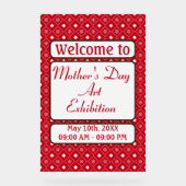 Elegant Personalized Red White Pattern アクリルサイン (正面)