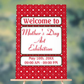 Elegant Personalized Red White Pattern アクリルサイン (ニュートラル)