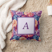 Elegant Personalized Romantic Floral Chic Throw クッション (ブランケット)