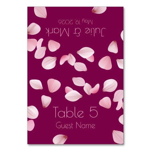 Elegant Personalized Seating Card テーブルナンバー (正面)