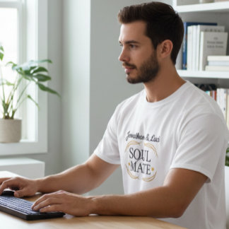 Elegant Personalized Soul Mate Graphic Men’s Tee Tシャツ