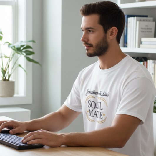 Elegant Personalized Soul Mate Graphic Men’s Tee Tシャツ