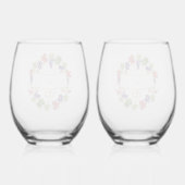Elegant Personalized Stemless Wine Glass Set of 2 ステムなしワイングラス (裏面)