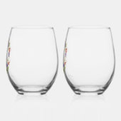 Elegant Personalized Stemless Wine Glass Set of 2 ステムなしワイングラス (左)