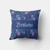 Elegant Personalized Stylish Romantic Floral Chic クッション (裏面)