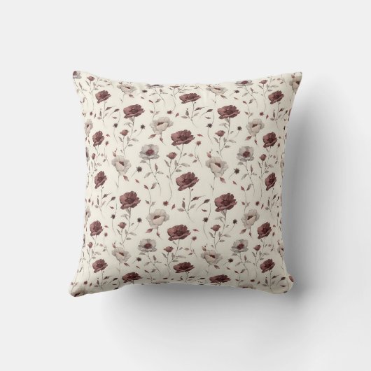 Elegant Personalized Stylish Romantic Floral Chic クッション (裏面)