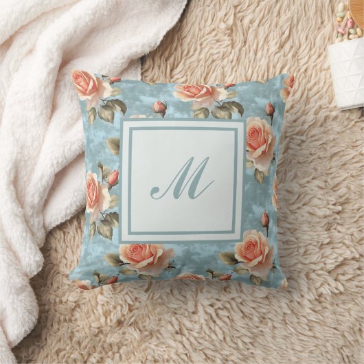 Elegant Personalized Stylish Romantic Floral Chic クッション (ブランケット)