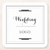 Elegant Personalized Wedding Custom Modern Gift スクエアペーパーコースター (正面)