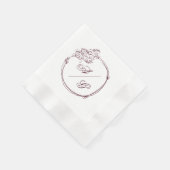 Elegant Personalized Wedding Napkin 縁ありカクテルナプキン (角)
