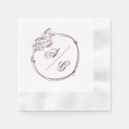 Elegant Personalized Wedding Napkin 縁ありカクテルナプキン