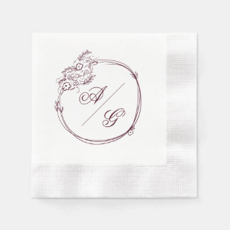 Elegant Personalized Wedding Napkin 縁ありカクテルナプキン