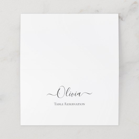 Elegant Personalized Wedding Place Card – Simple 予約カード (外部開封)