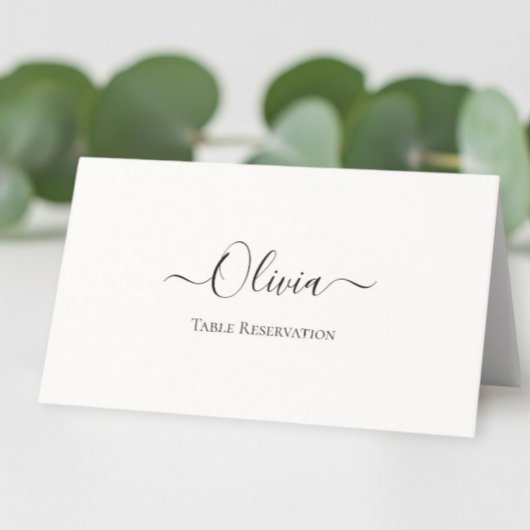 Elegant Personalized Wedding Place Card –  Simple  予約カード