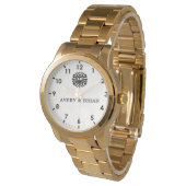 Elegant Personalized White & Black Monogram custom 腕時計 (アングル)