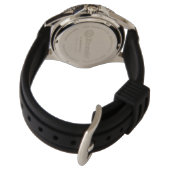 Elegant Personalized White & Black Monogram custom 腕時計 (裏面)