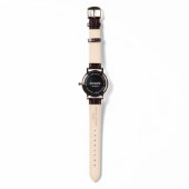 Elegant Personalized White & Black Monogram custom 腕時計 (裏面)