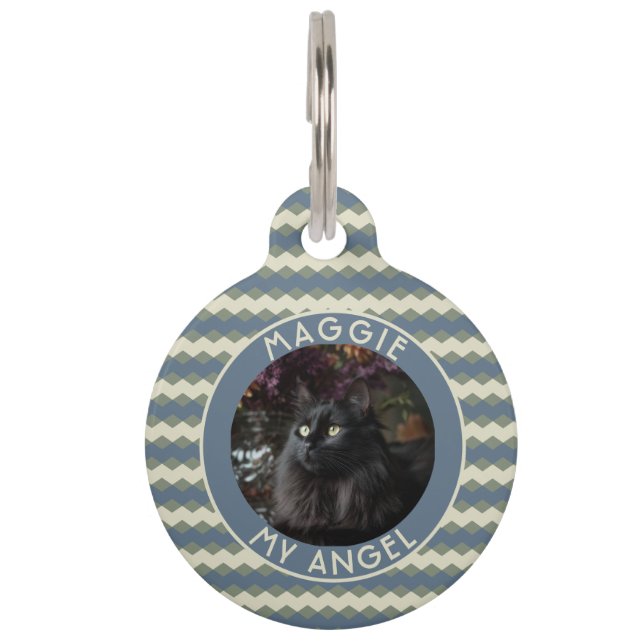 Elegant Pet Appreciation Gift Chevron Motif ペット　ネームタグ (正面)
