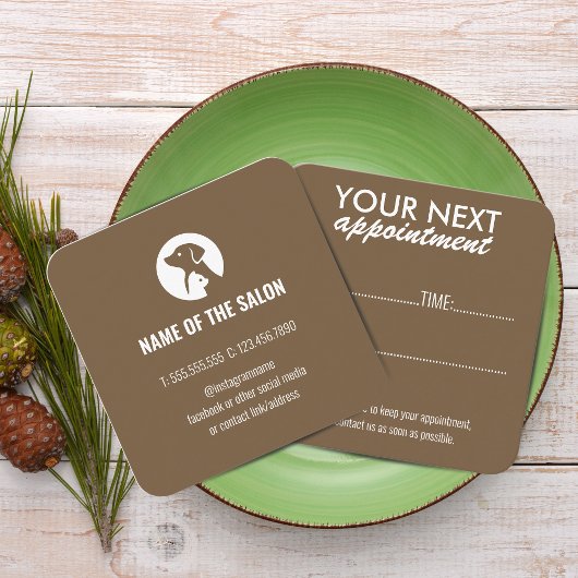 Elegant Pet Care Appointment Card with Logo 予約カード