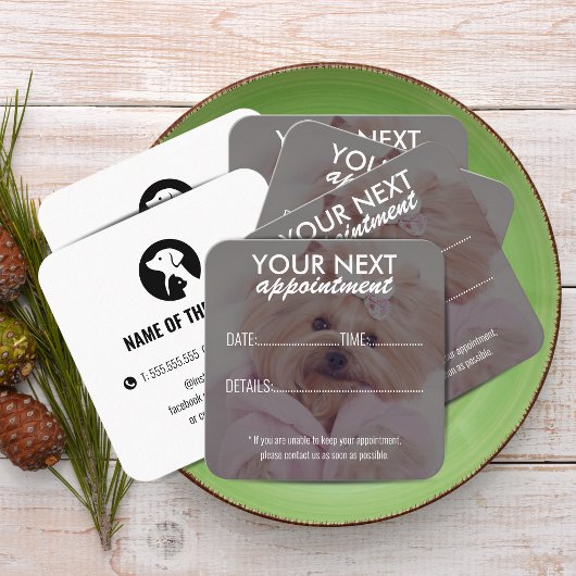 Elegant Pet Care Appointment Card with Logo 予約カード