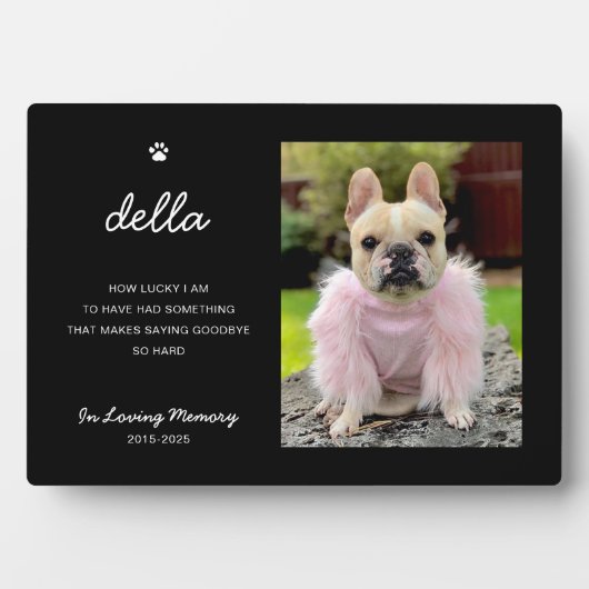 Elegant Pet Memorial | Photo Keepsake Plaque フォトプラーク (正面)