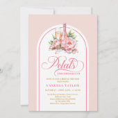 Elegant petals and prosecco blush gold bridal card 招待状 (正面)