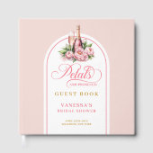 Elegant petals and prosecco blush gold guest book ゲストブック (正面)